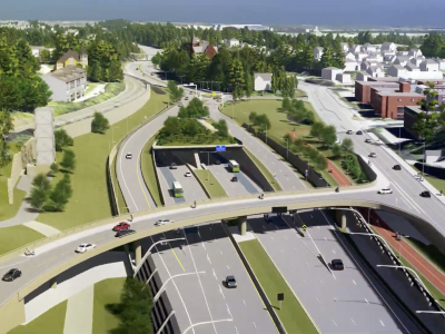 E18 skal blant annet legges i tunnel under Høvik, og prosjektet skal sørge for bedre framkommelighet og sikkerhet for samtlige trafikanter. (Foto: ViaNova Plan og Trafikk)
